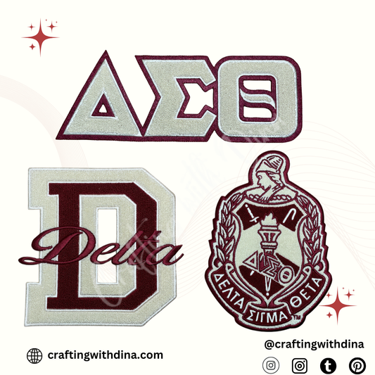 Delta Sigma Theta Crimson & Cream Iron-On Patches