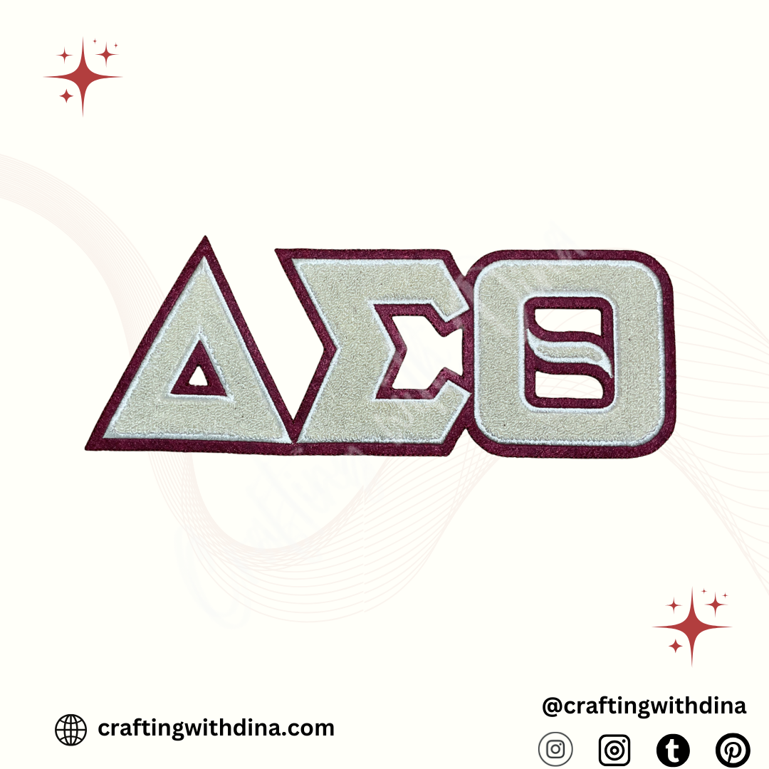 Delta Sigma Theta Crimson & Cream Iron-On Patches