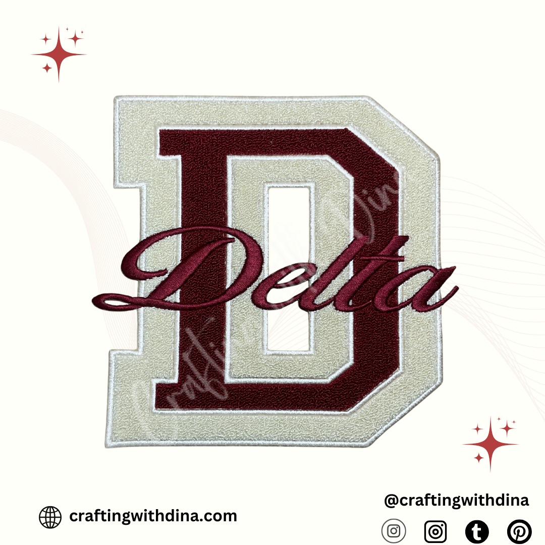Delta Sigma Theta Crimson & Cream Iron-On Patches