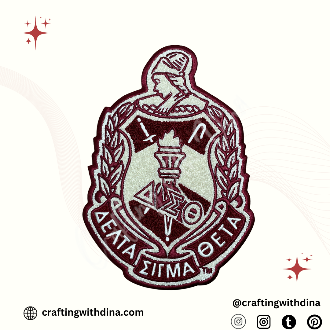 Delta Sigma Theta Crimson & Cream Iron-On Patches