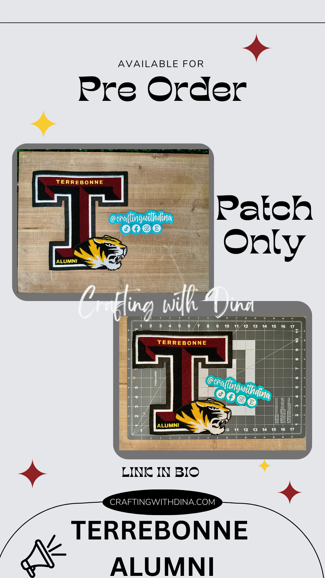 Terrebonne High Alumni Patch – Crafting with Dina