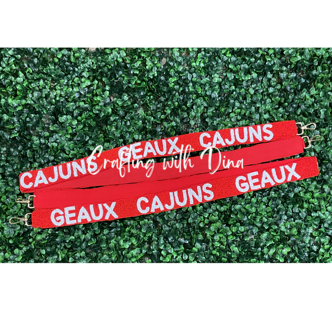 Geaux Cajuns Beaded Purse Strap